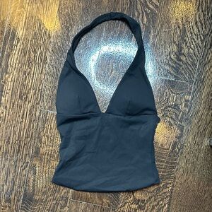 Black Halter Neck Tank Top